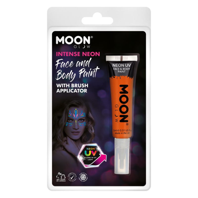 Intenzív Neon Narancssárga UV-s Arcfesték Csomagolásban - 15 ml