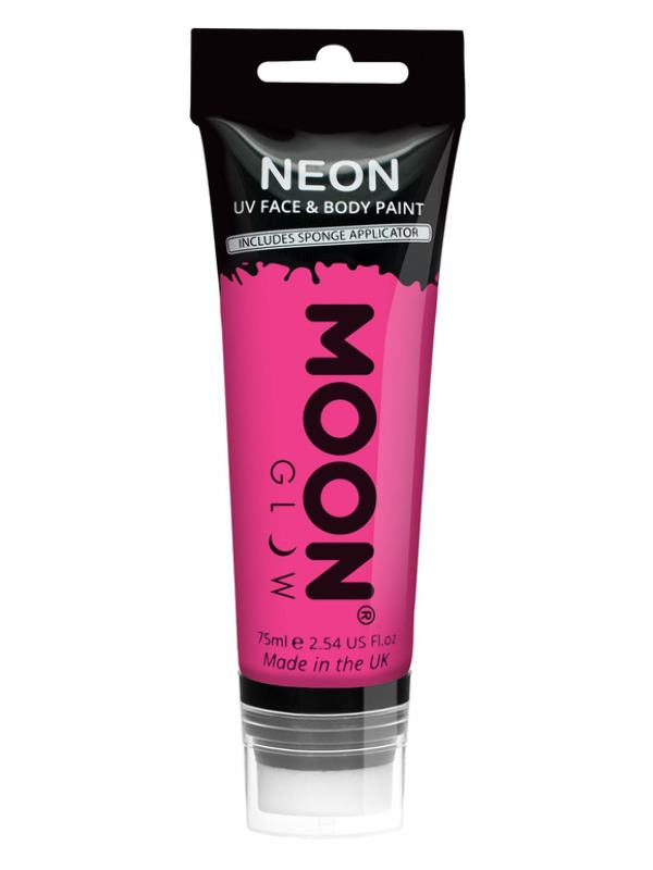 Intenzív Neon Rózsaszín UV Arc- és Testfesték Szivaccsal Egyéni Kivitelben - 75 ml