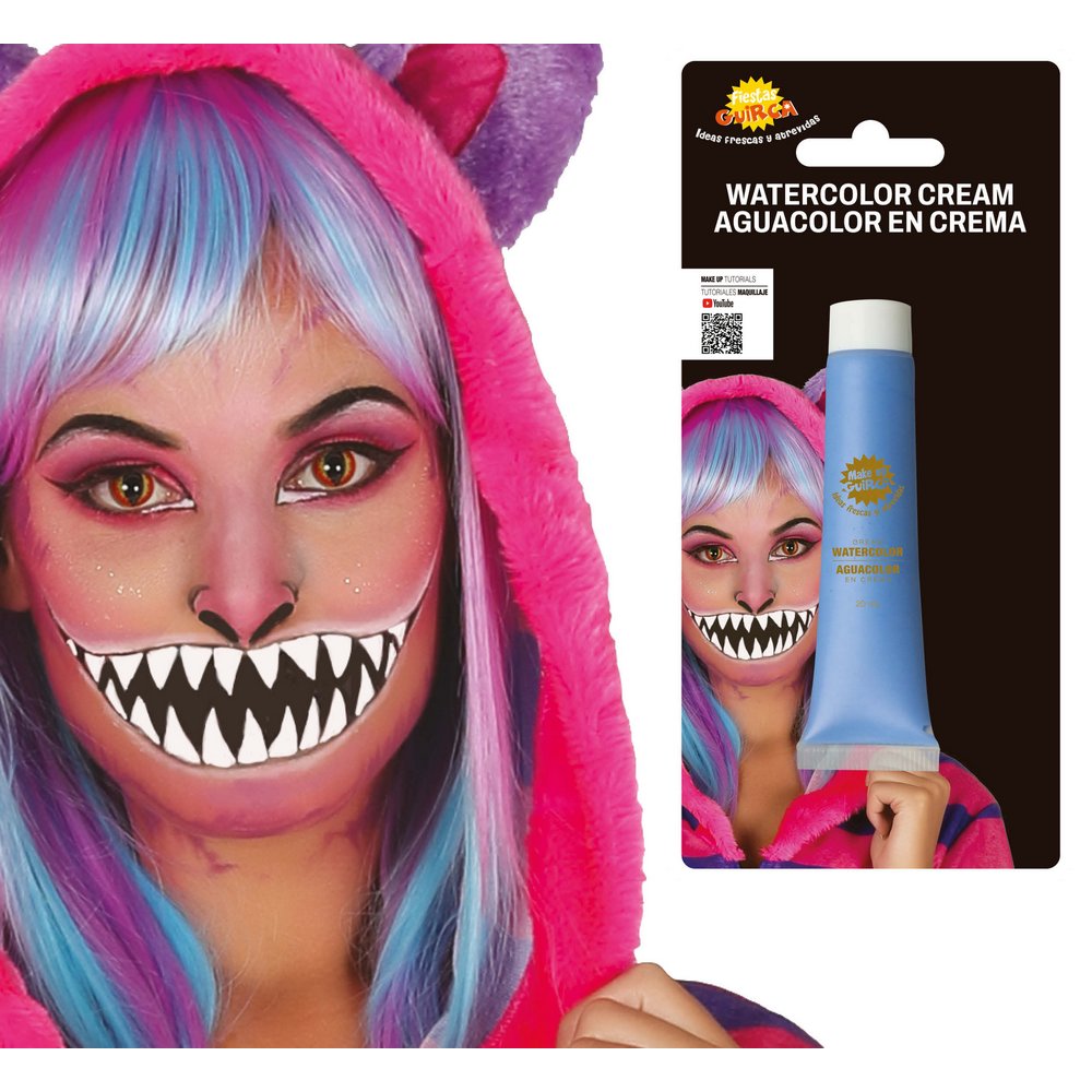 Kék Víztartalmú Arcfesték Tubus Halloweenre, 20 ml
