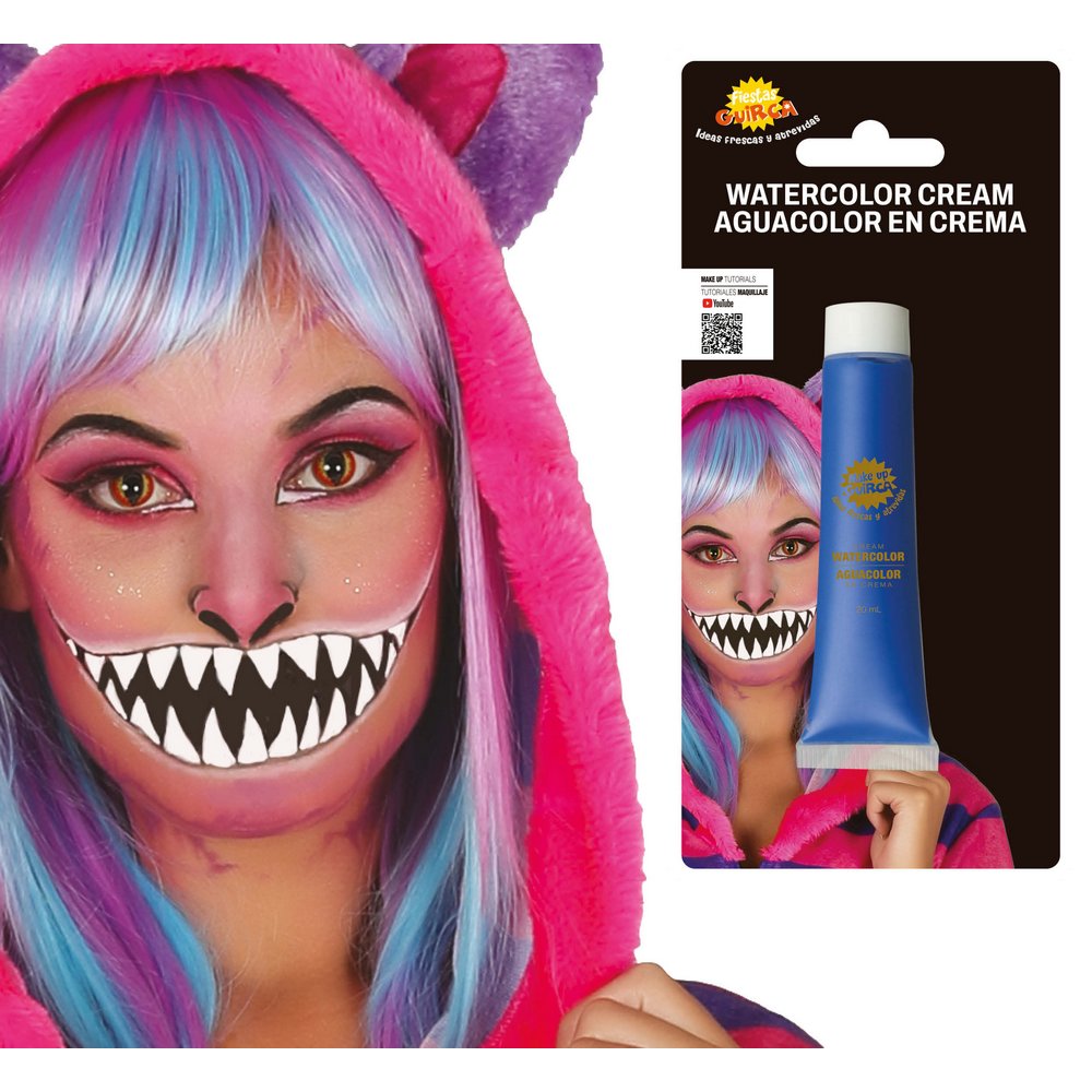 Kék Víztartalmú Arcfesték Tubus Halloweenre, 20 ml
