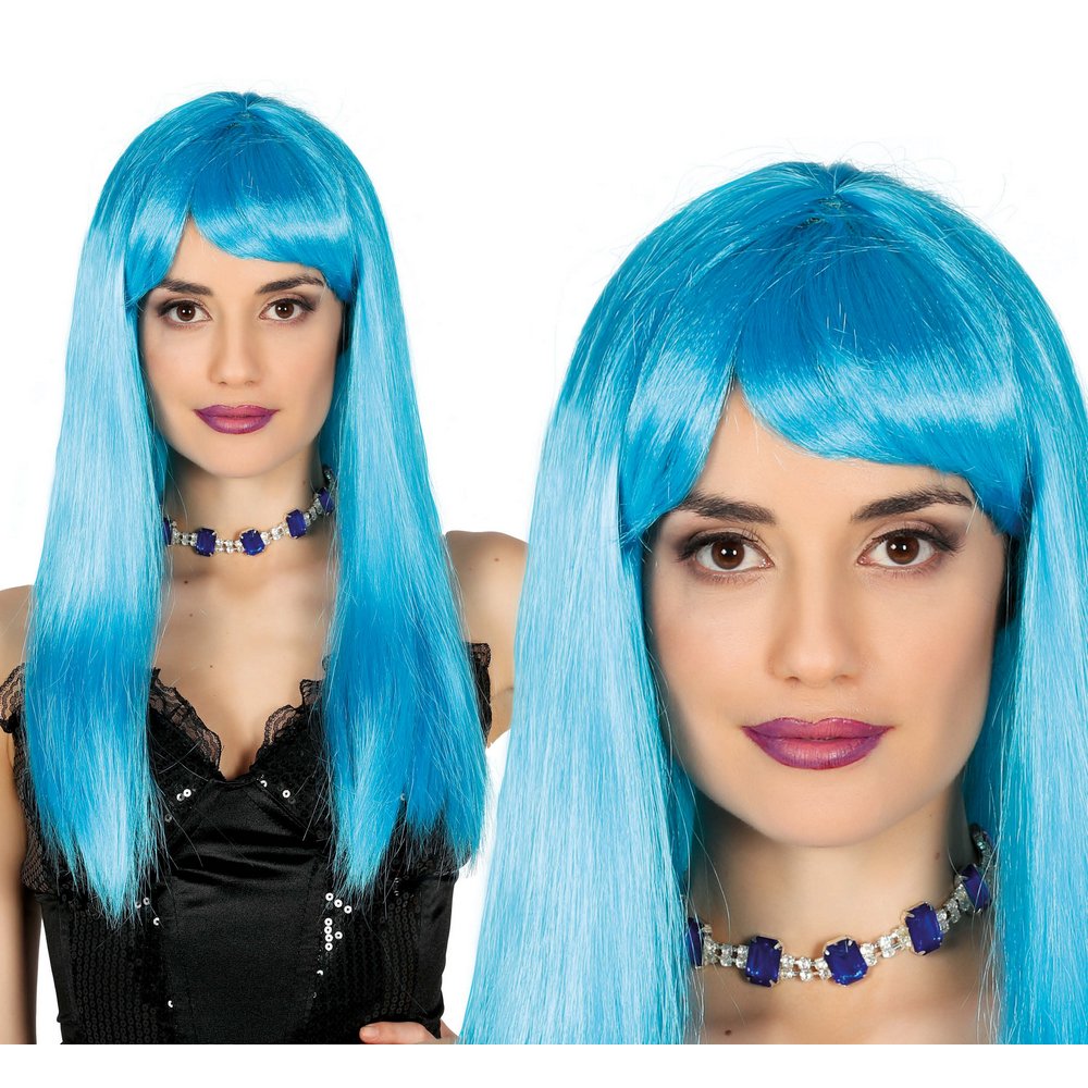 Kék Vörös Bob Paróka Női Ördög Jelmezhez Halloweenre