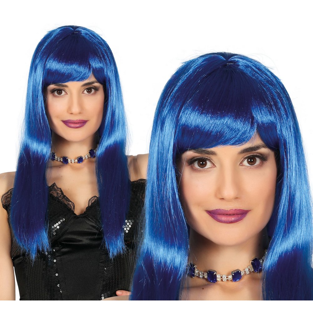 Kék Vörös Bob Paróka Női Ördög Jelmezhez Halloweenre