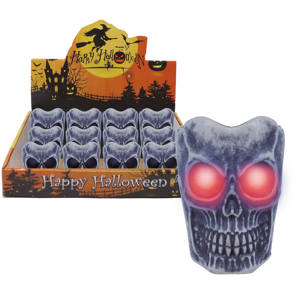 Koponya LED Gyertya Szett Halloweenre, 12 db, 6 cm