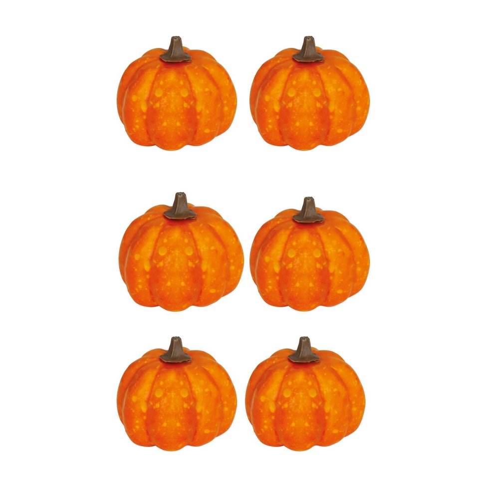 Lakkozott Narancssárga Halloween Tök Dekoráció, 6 db, 3.5 cm