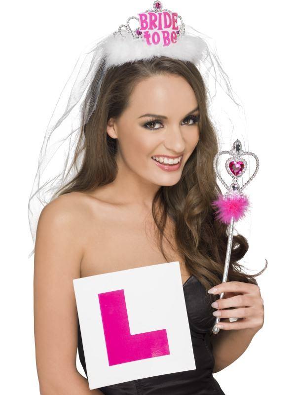 Lánybúcsú Szett Bride To Be Tiarával, Kitűzővel és Varázspálcával