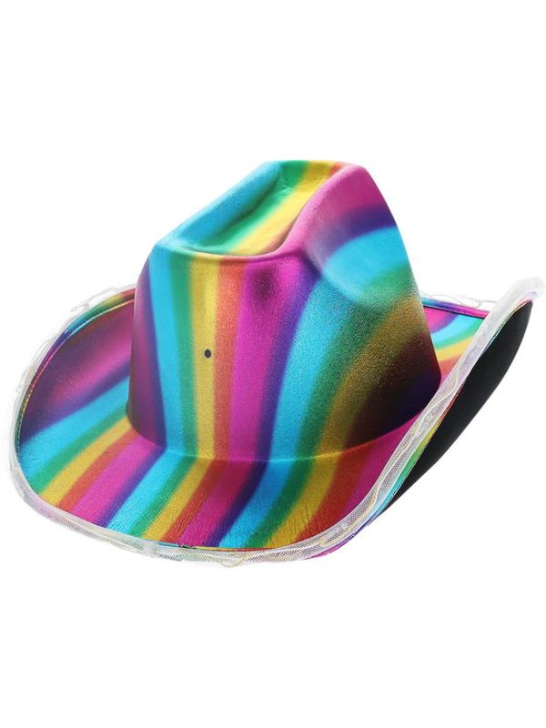 LED Világító Szivárványszínű Cowboy Kalap