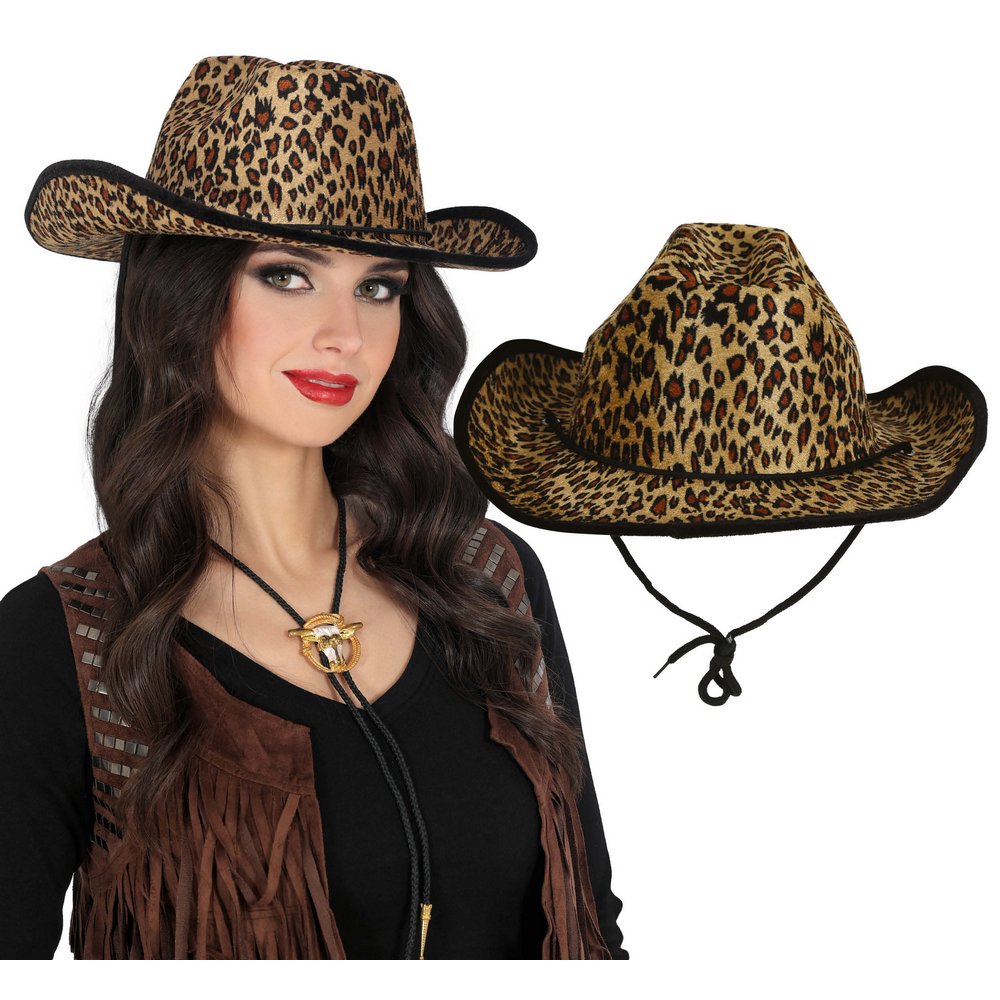 Leopárd Mintás Cowboy Kalap Felnőtteknek