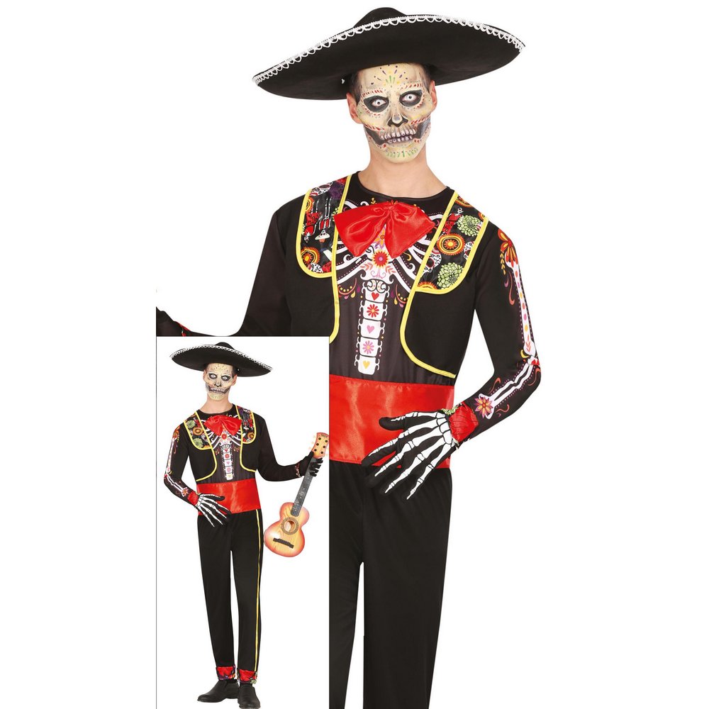 Mariachi Csontváz Férfi Jelmez Mexikói Halottak Napjára