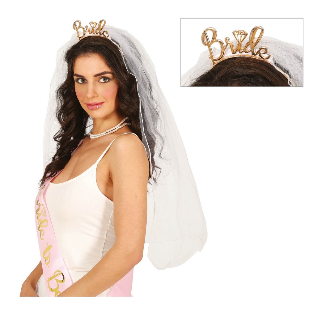 Menyasszonyi Fátyol és Bride Tiara Lánybúcsúra