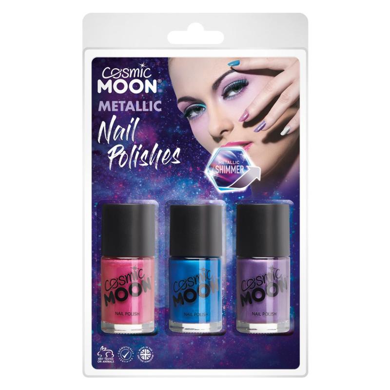 Metálfényű Körömlakk - Rózsaszín, Lila, Kék - 3 db-os, 14 ml