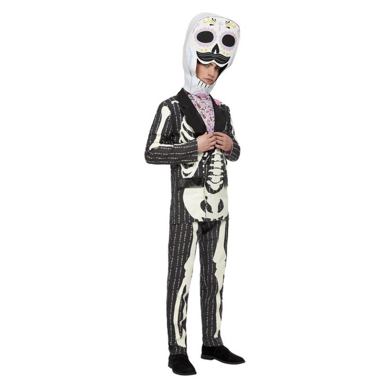 Rózsaszín Mexikói Halottak Napja Csontváz Mintás Jelmez Férfiaknak Halloweenre - L