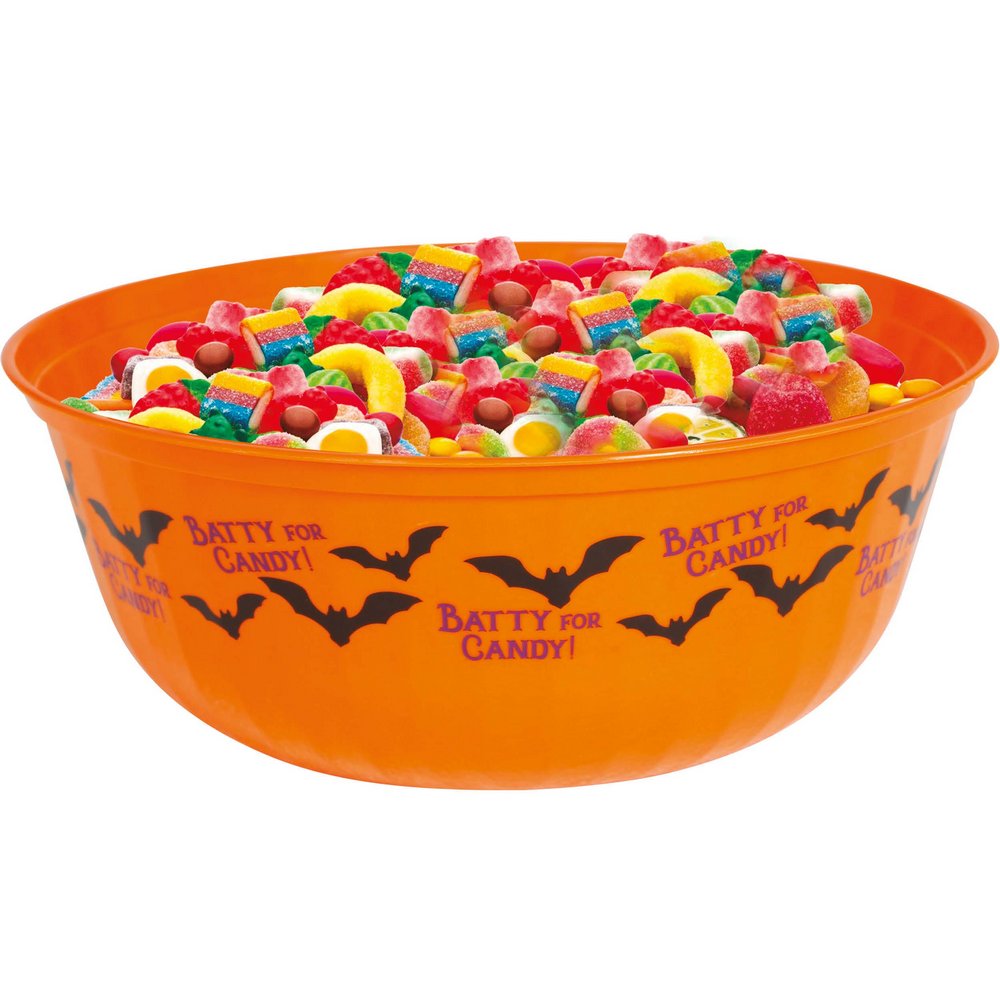 Narancssárga Denevéres Tál Halloweenre, 27 cm