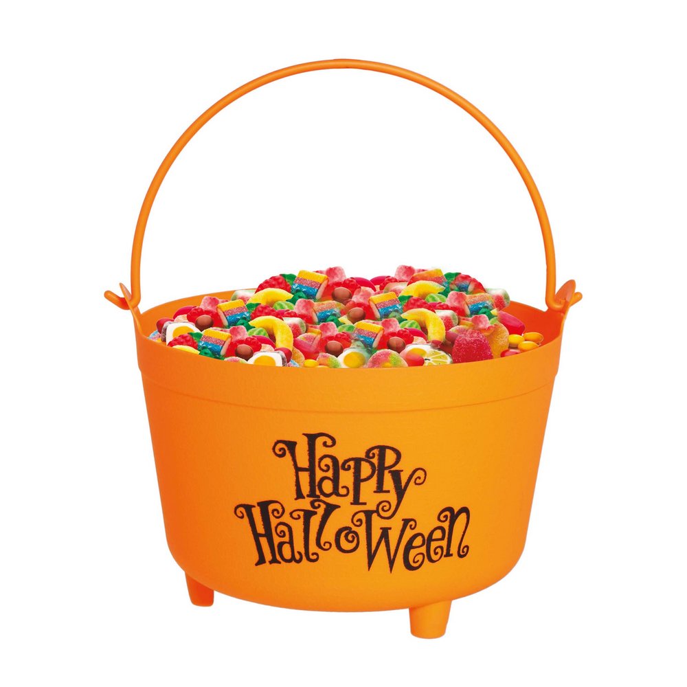 Narancssárga Édességgyűjtő Vödör Halloweenre, 30 cm