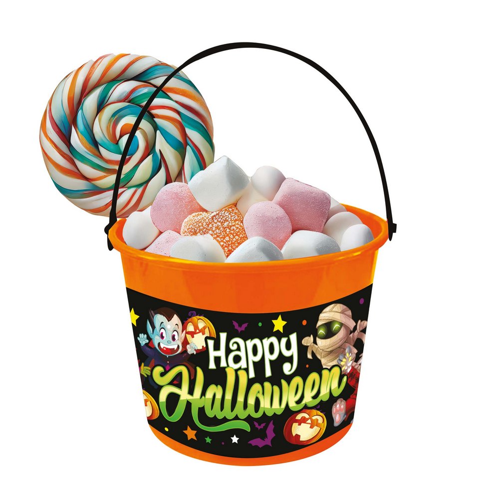 Narancssárga Fekete-Narancs Halloween Vödör Édességgyűjtésre