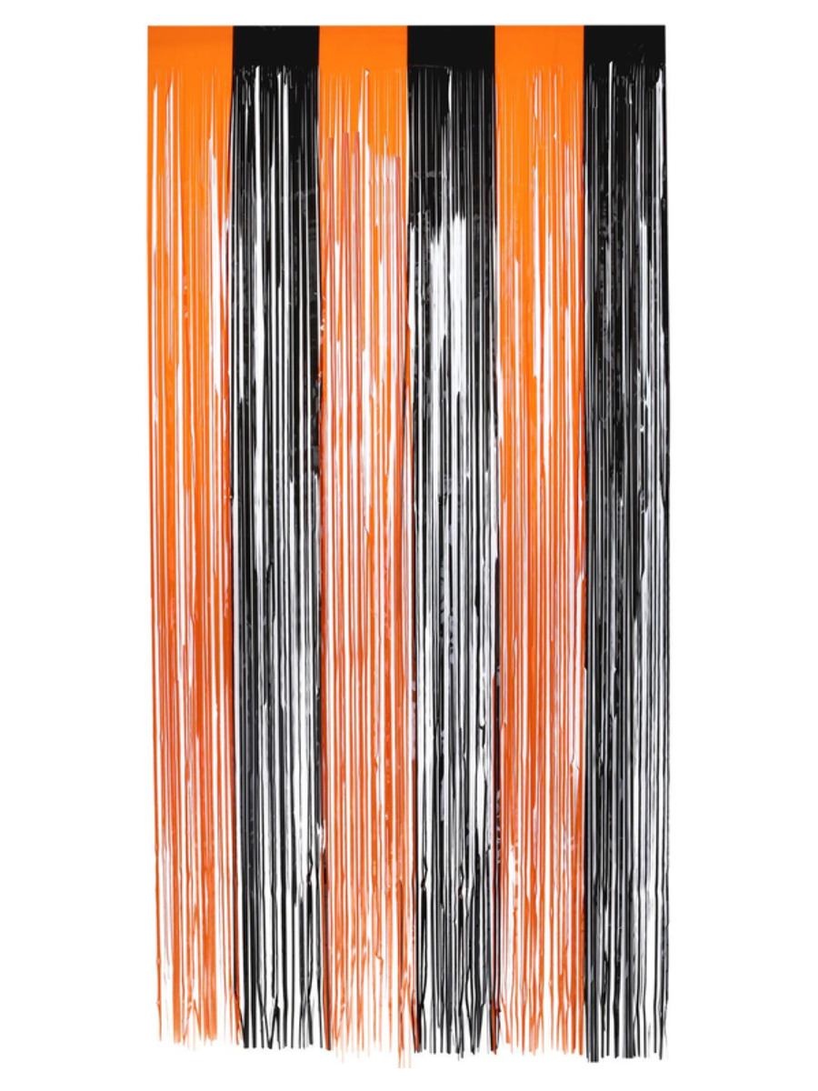 Narancssárga-Fekete Rojtos Függöny - 91 x 244 cm