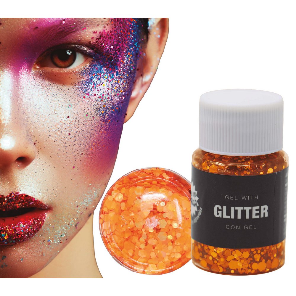Narancssárga Glitter Gél, 20 gr
