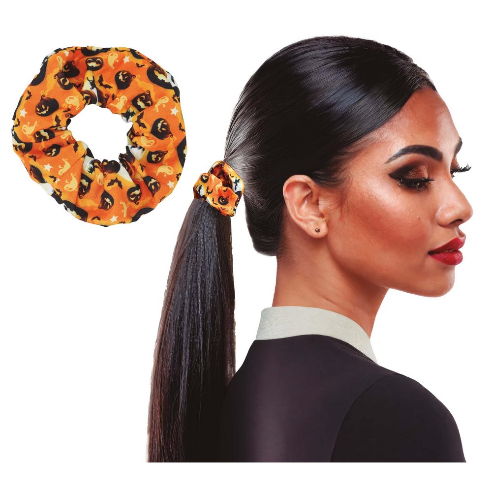 Narancssárga Halloween Mintás Scrunchie Hajgumi Nőknek