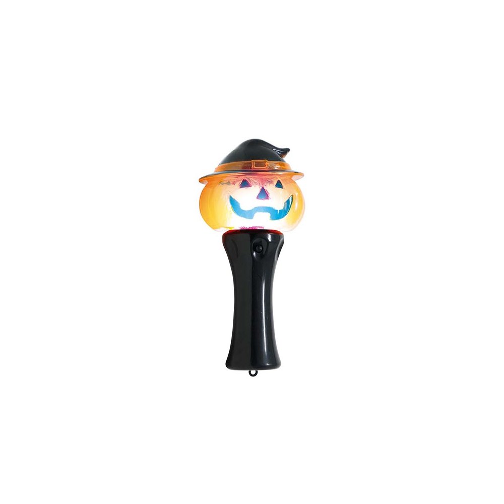 Narancssárga Világító Koponya Bot Halloweenre,  14 cm