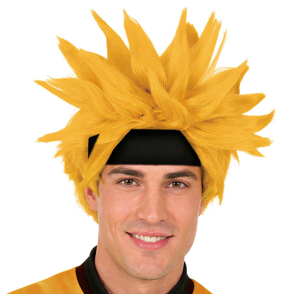 Naruto Stílusú Sárga Tüskés Anime Paróka Felnőtteknek, Fejpánttal