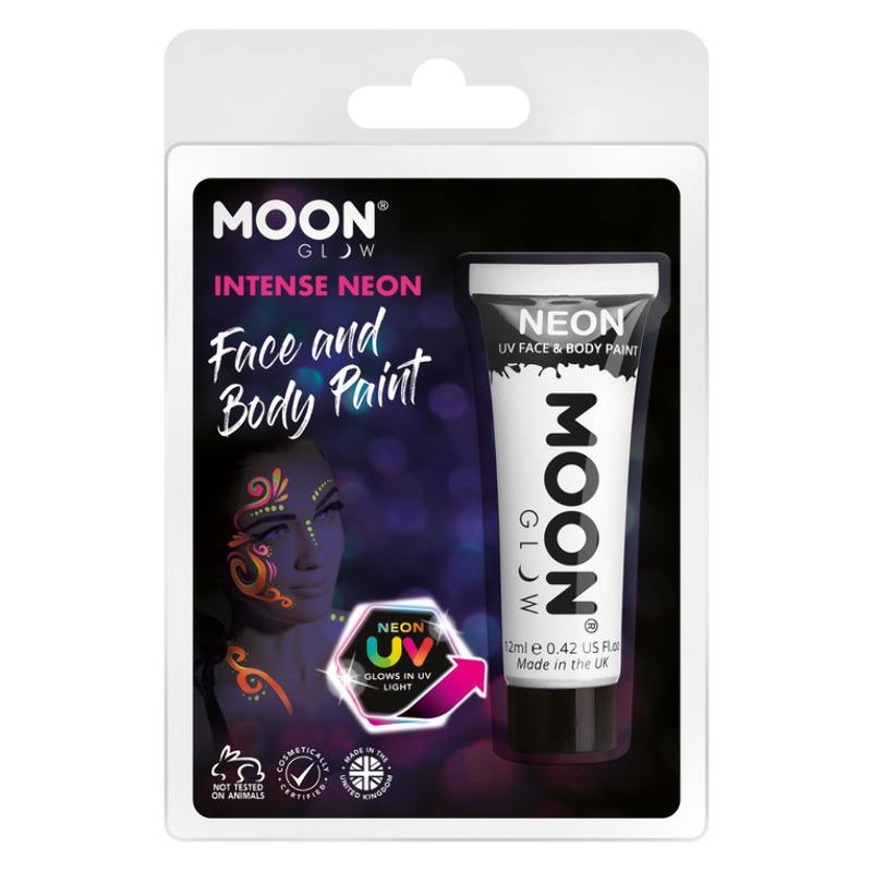 Neon Fehér Tubusos Arc- és Testfesték Csomagolásban - 12 ml