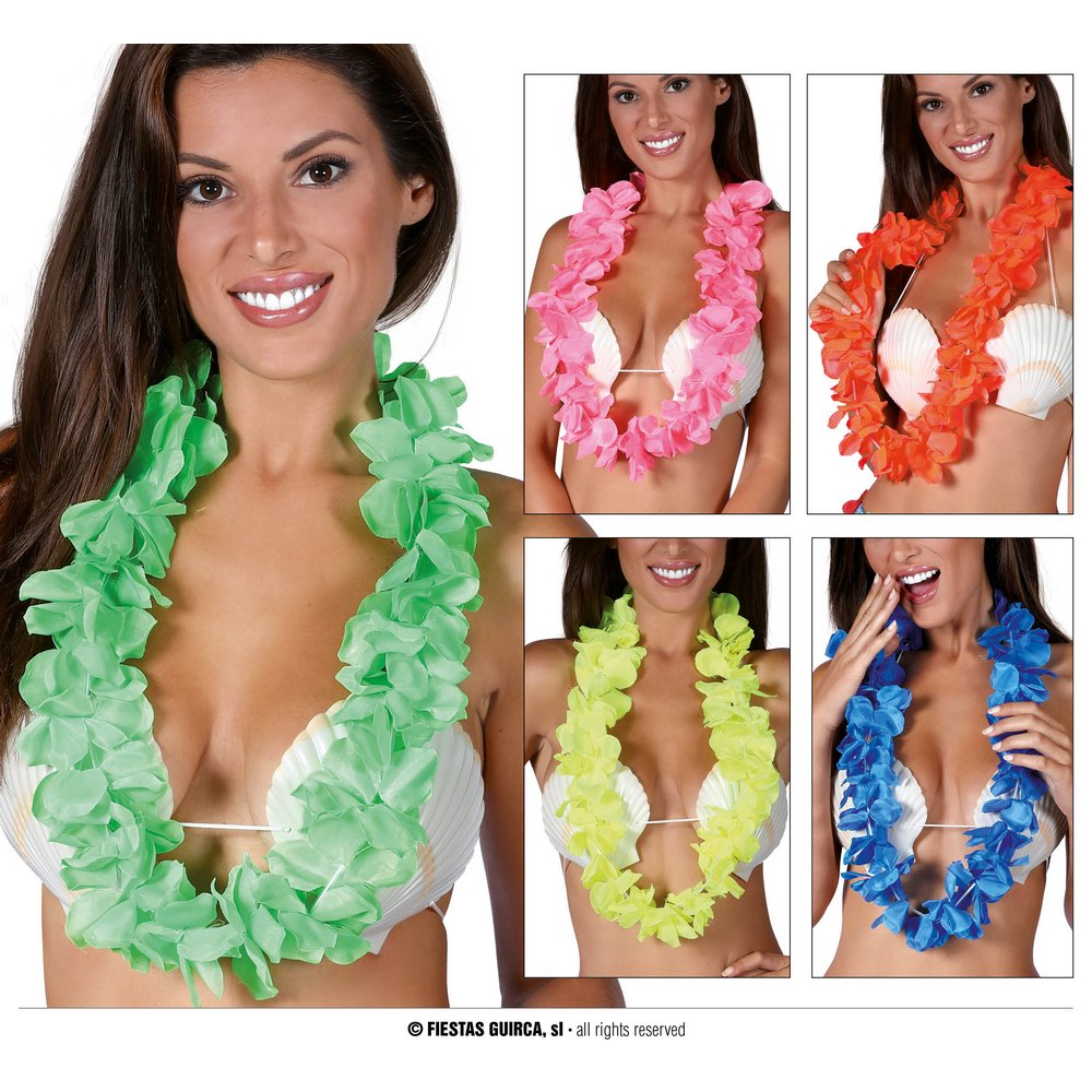 Neon Hawaii Virágfüzér Nyaklánc, Vegyes Színekben