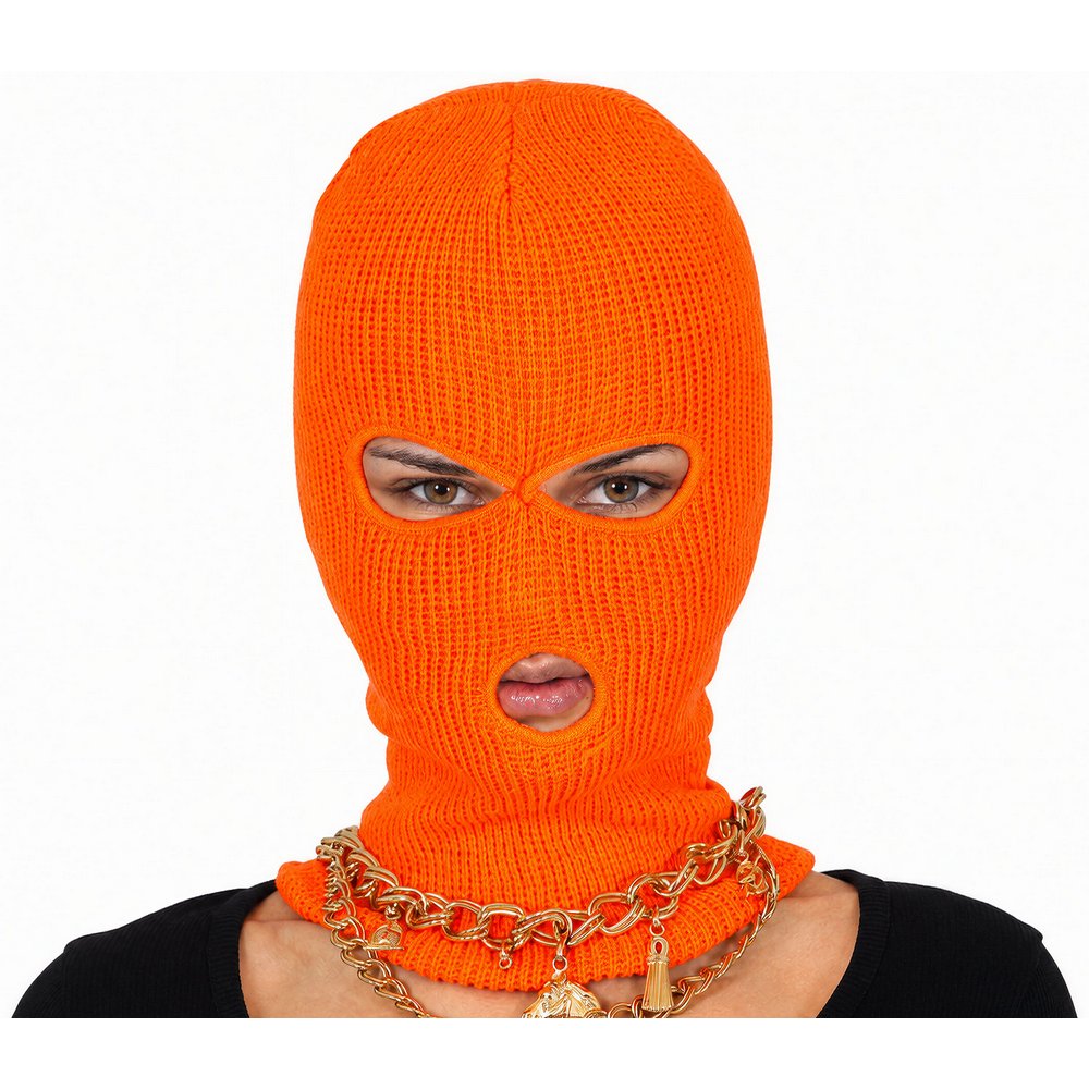 Neon Narancssárga Balaclava Maszk Felnőtteknek