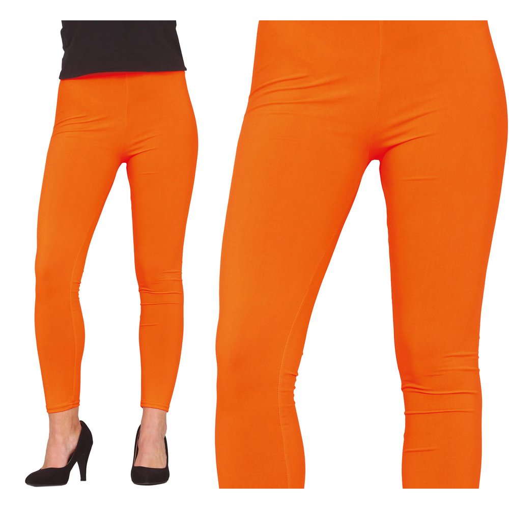 Neon Narancssárga Női Leggings a 80-as Évek Tematikus Partijára