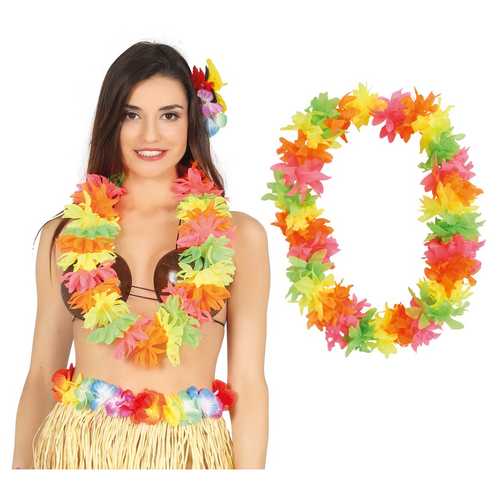 Neon Színes Hawaii Virágos Nyaklánc Unisex Felnőtteknek