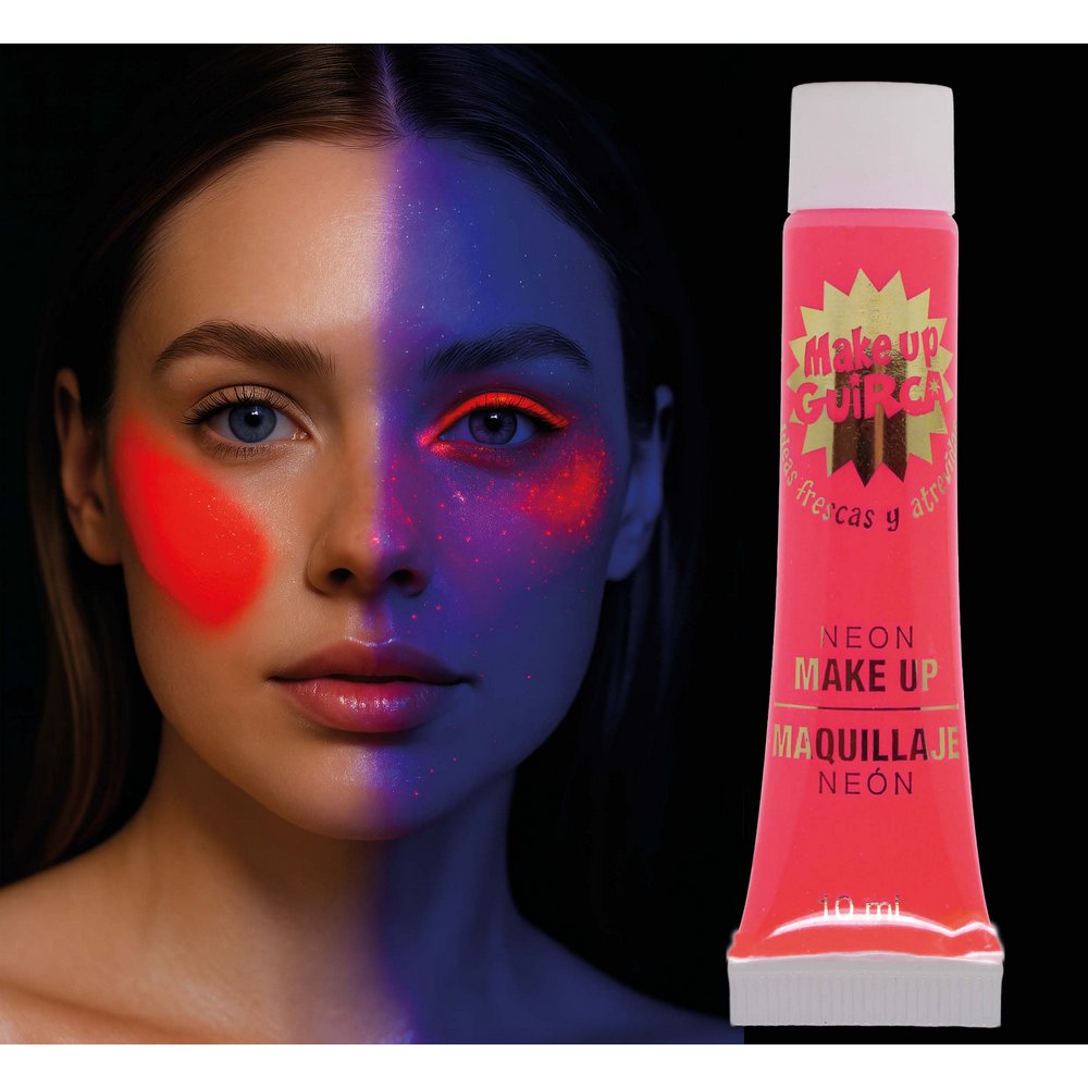 Neon UV Sminkfesték Tubus, Piros, 10 ml