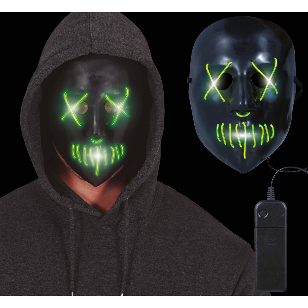 Neon Világító Fekete Purge Maszk Halloweenre