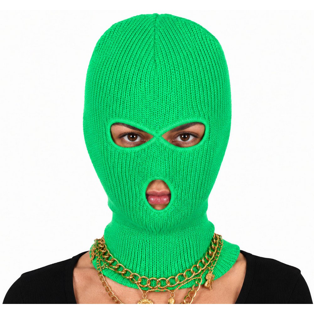 Neon Zöld Balaclava Maszk Felnőtteknek