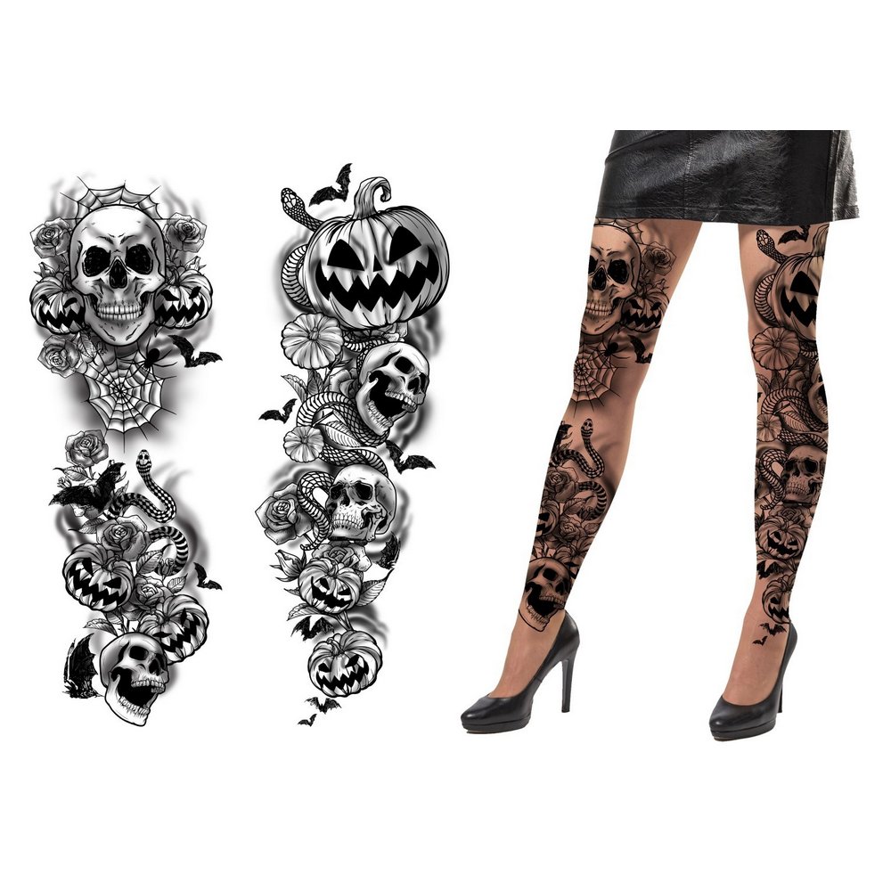 Női Halloween Tetoválás Mintás Harisnya