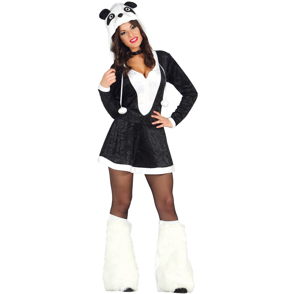 Női Panda Jelmez Szett Kapucnival és Farokkal