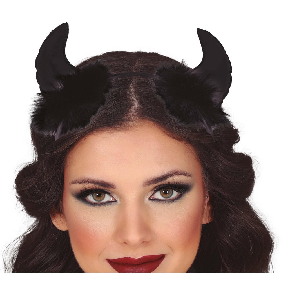Ördög Szarv Fejpánt Tollakkal Nőknek Halloweenre