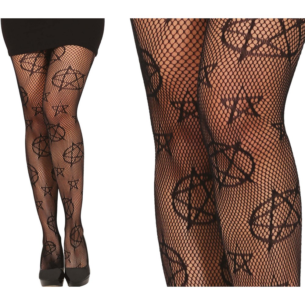 Ördögi Hálós Harisnyanadrág Pentagram Mintával Nőknek Halloweenre