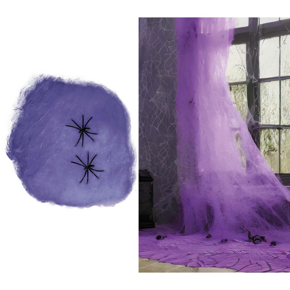 Orgonalila Pókháló Dekoráció Halloweenre, 60 g