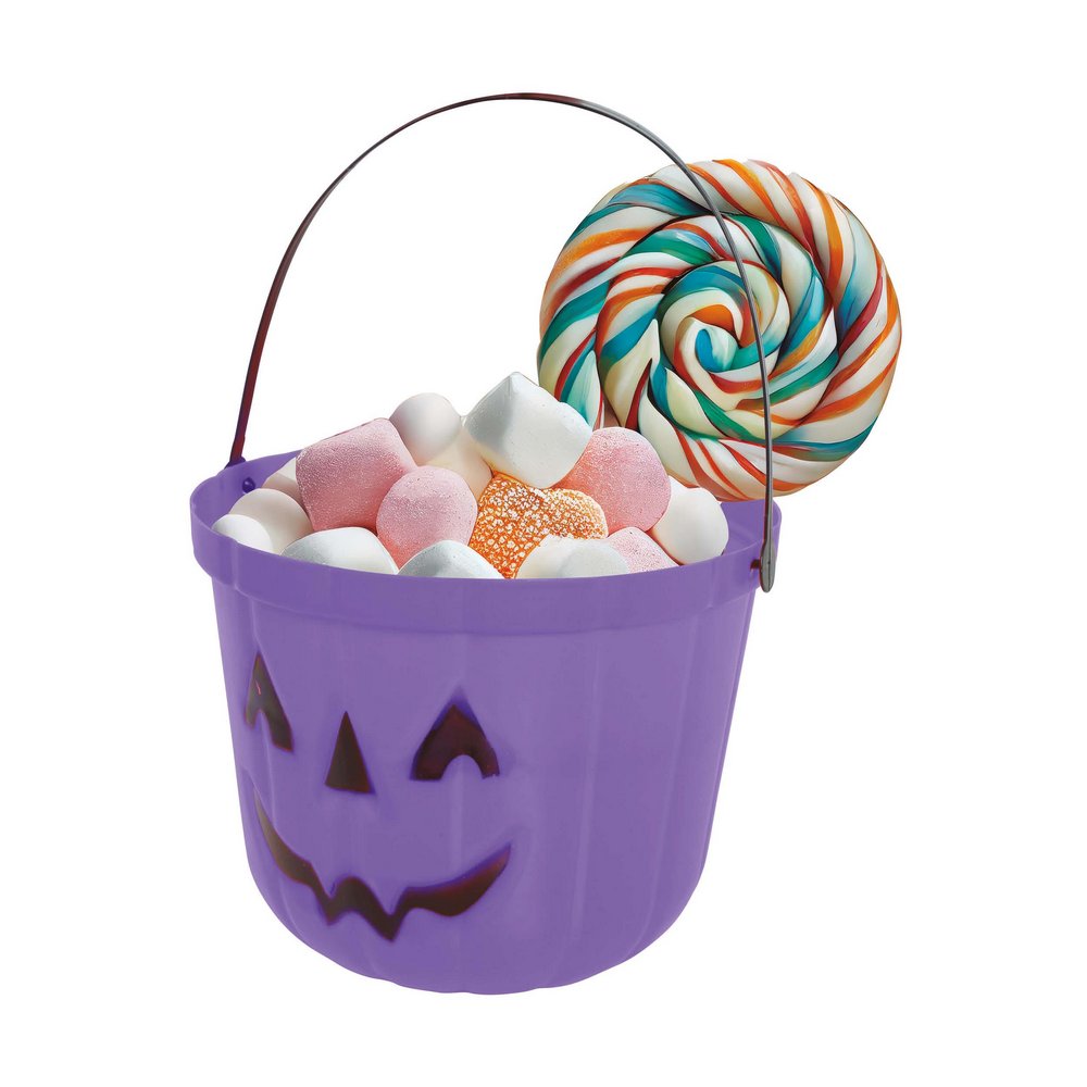 Orgonalila Tökfej Édességgyűjtő Vödör Halloweenre,  20 cm