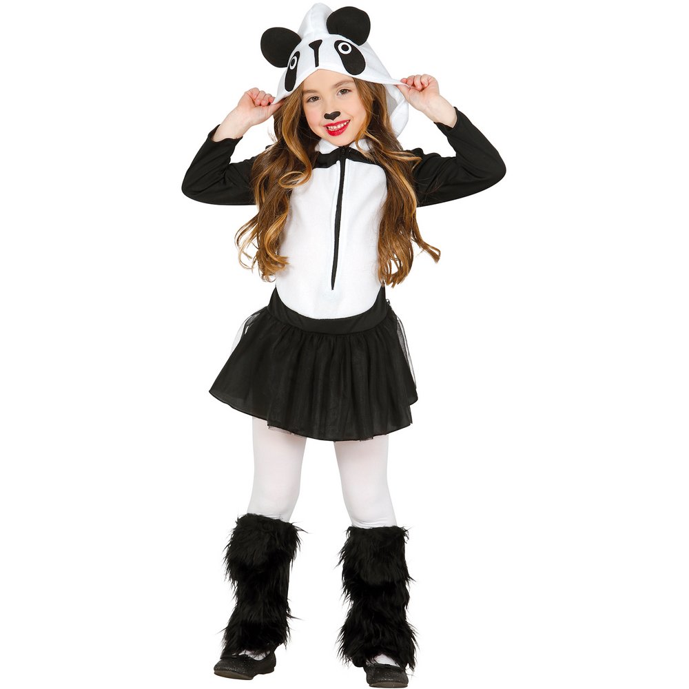 Panda Lány Jelmez Szett Kapucnival és Lábmelegítővel