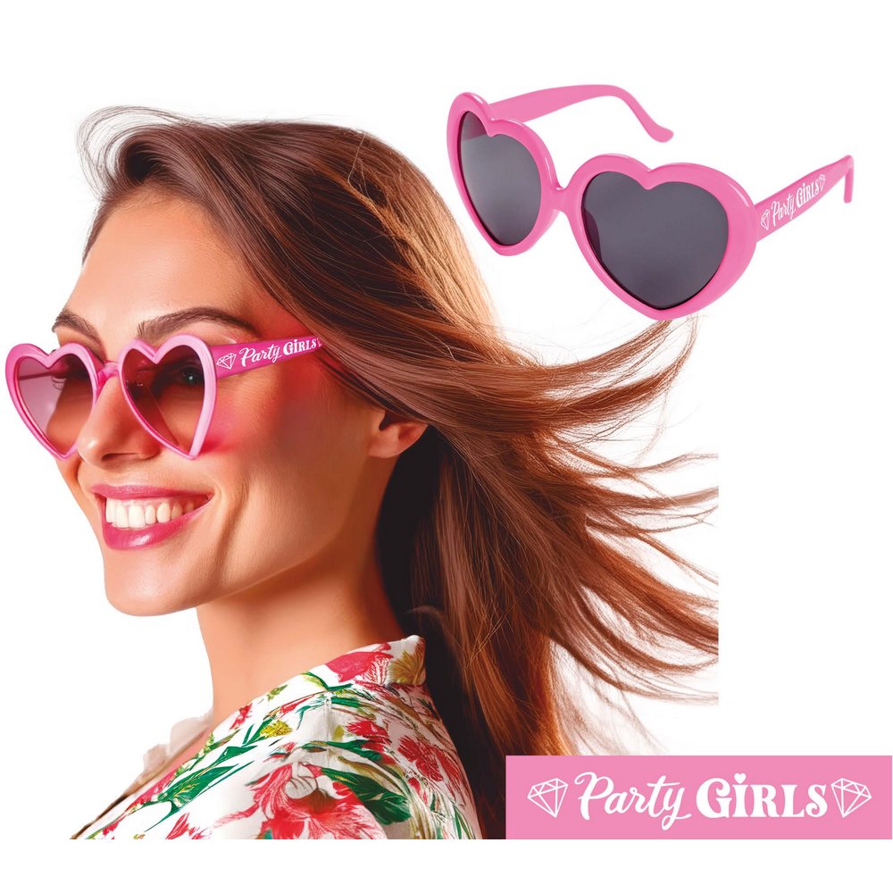 Party Girls Rózsaszín Szív Szemüveg Nőknek Lánybúcsúra