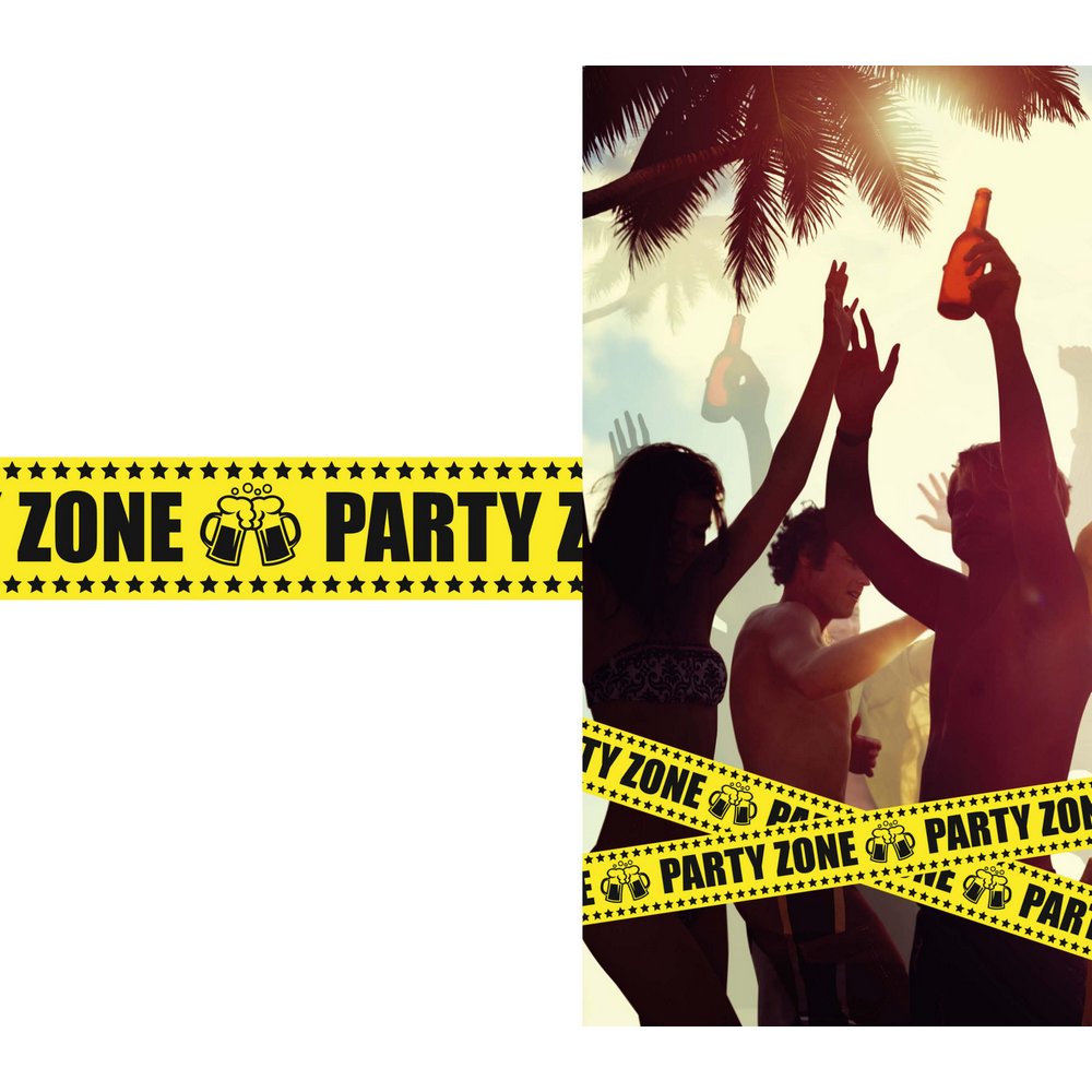 Party Zone Szalag Sörös Korsókkal Legénybúcsúra, 6 m x 7,6 cm