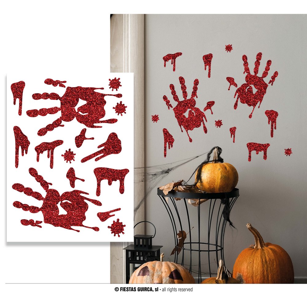 Piros Csillámos Cukorkoponya Falmatrica Halloweenre, 30x40 cm