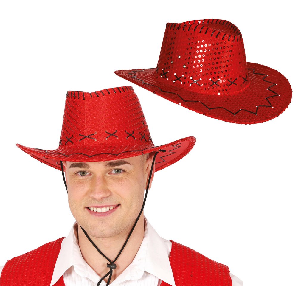 Piros Flitteres Cowboy Kalap Legénybúcsúra