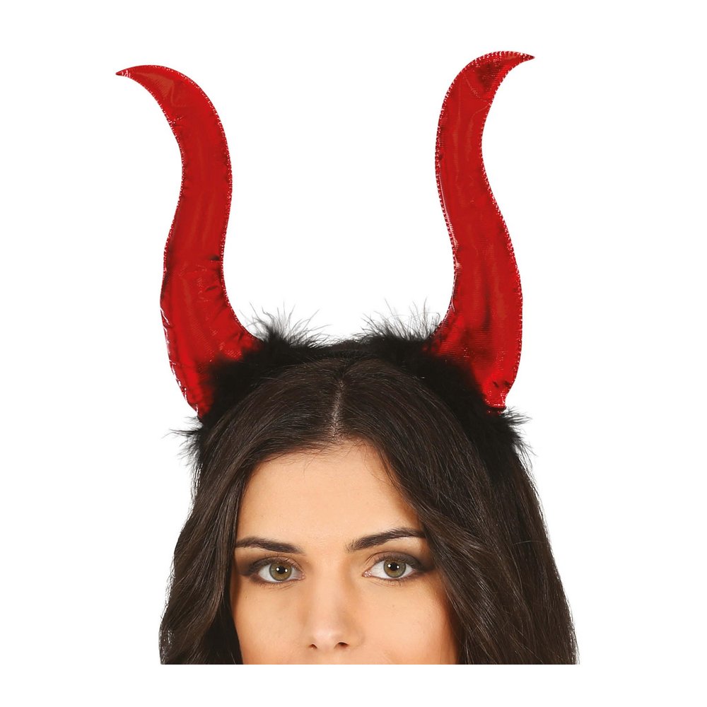 Piros Ördög Szarv Fejpánt Női Jelmezhez Halloweenre