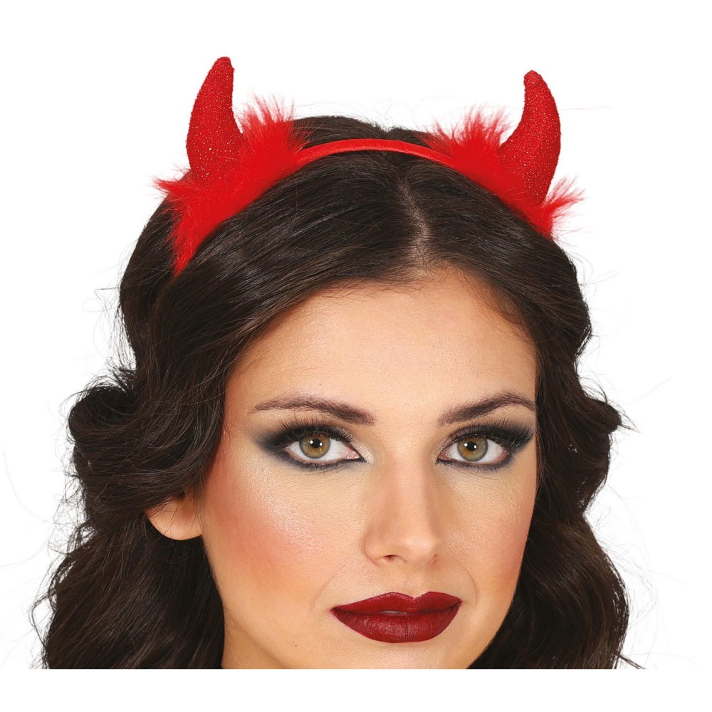 Piros Tollas Ördög Hajpánt Nőknek Halloweenre