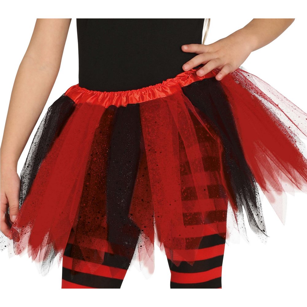 Piros Zöld-fekete Boszorkány Tütü Szoknya Lányoknak Halloweenre,  30 cm