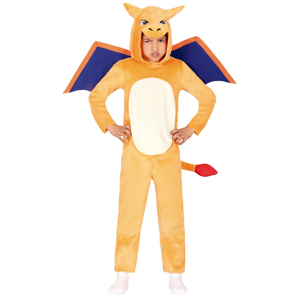 Pokémon Tűzsárkány Fiú Jelmez, 7 - 9 Év, Narancssárga