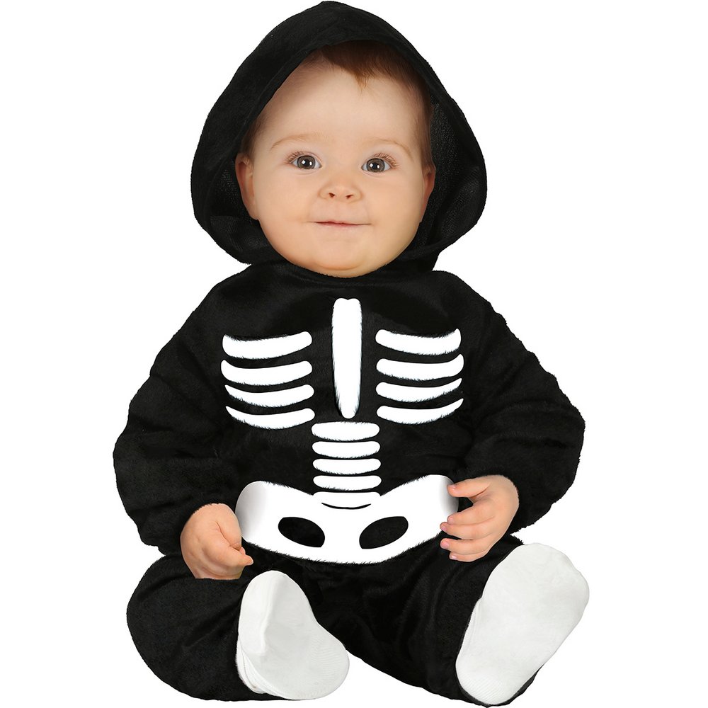 Puha Csontváz Jelmez Csecsemőknek Kapucnival Halloweenre