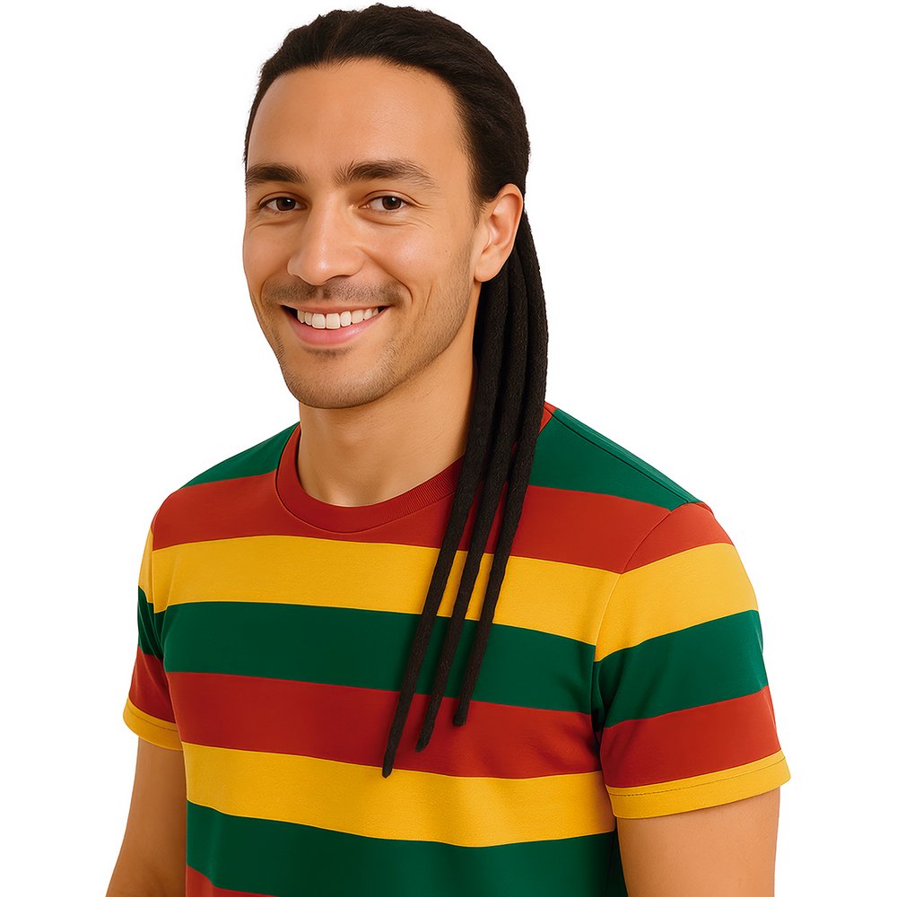 Rasta Fonat Kiegészítő Férfiaknak, 3 db, Fekete, 50 cm
