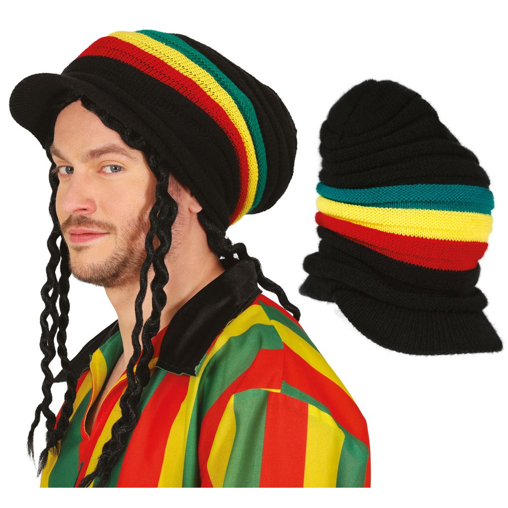 Rasta Sapka Silddel és Dreadlockokkal Felnőtteknek Legénybúcsúra
