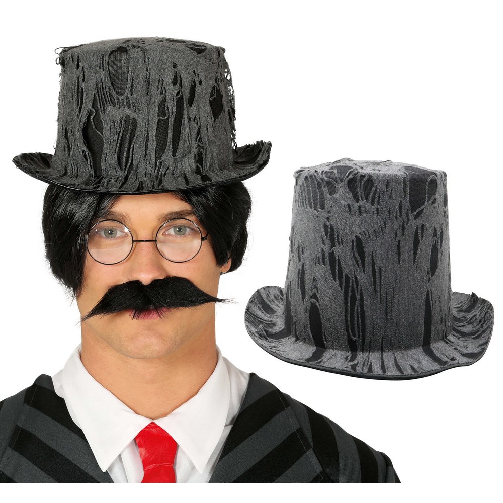 Rongyos Fekete Felsőkaliap Halloweenre